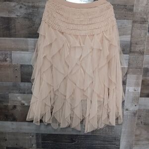 Elegant Cream Layered Tuelle Skirt